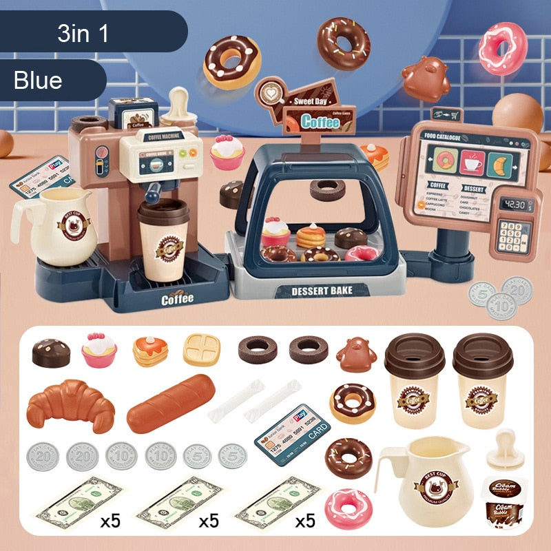 Kids Coffee Machine Toy Set Kitchen Toys Simulation Food Bread Coffee – Ash  Tree Coffee